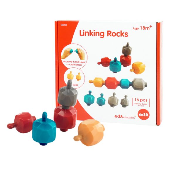 EDX Education – Linking Rocks – 4 Colours & 2 Sizes – Activity Guide – 16pcs