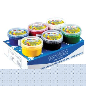 Toy Color – Superwashable Ready-Mix Non-Toxic Fingerpaint – 6 x 180ml Jars