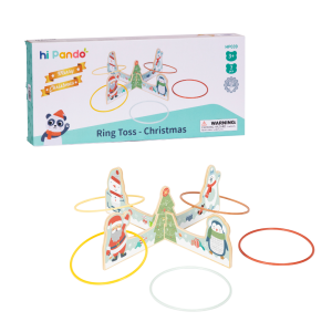 hi Pando – Wooden Ring Toss Game – Christmas Themed – 7pcs